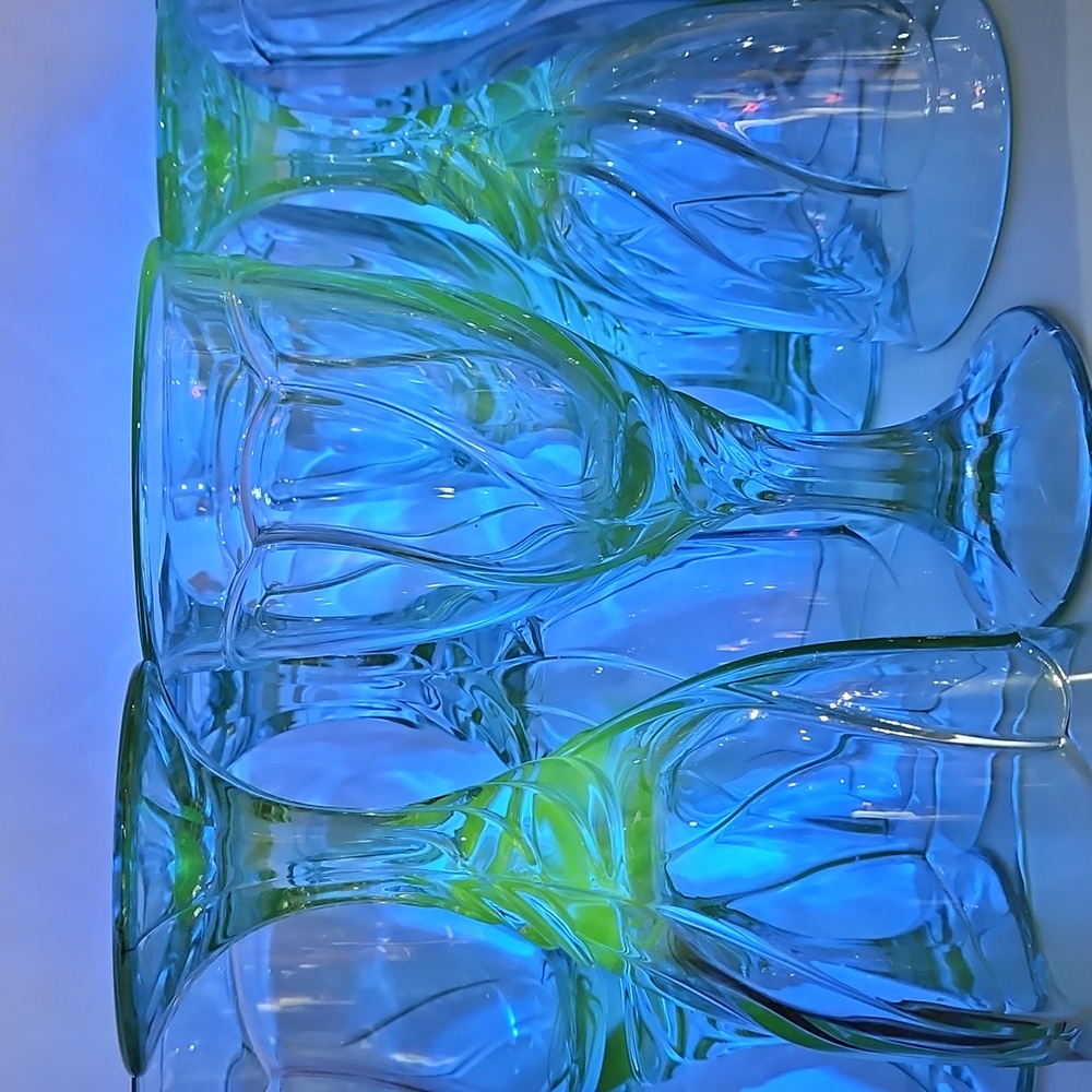 UV Reactive Blue Noritake Sweet Swirl Goblets, Sold Separately - Picture 9 of 10